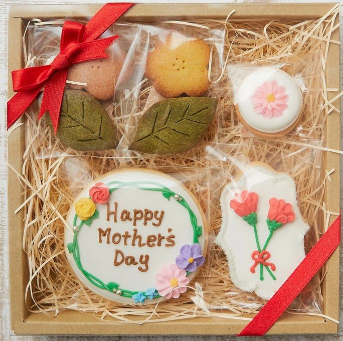 名入れ可【お母さんギフトB】アイシングクッキー ギフトボックス クッキー ケーキデコレーション バースデーケーキ 誕生日 ケーキトッピング ケーキデコレーション かわいい お菓子 女の子 男の子  2