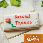 【カーネーション用プレートC】〈15文字〉クッキー バースデープレート 誕生日 母の日 デコレーションケーキ かわいい お菓子 プチギフト アイシングクッキー ギフト ケーキ メッセージプレート オリジナルメッセージ アイシングクッキーleap 1