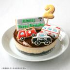 【ミニカーバースデーセット】アイシングクッキー クッキー 救急車 消防車 パトカー 車 プチギフト ケーキデコレーション パトカー 男の子 誕生日 ケーキトッピング かわいい お菓子 3