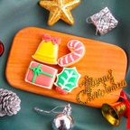 【クリスマスデコアソート】アイシングクッキー プチギフト プレゼント クリスマス Xmas ひいらぎ ベル プレゼント ステッキ  1