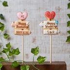 名入れ可【ウェディング看板ポップ】棒付き プロップス アイシングクッキー クッキー プチギフト かわいい お菓子 個包装 2