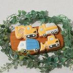 【B.働く車セット】アイシングクッキー 誕生日 ケーキデコレーション プチギフト かわいい お菓子 車 クルマ 働く車 カー 交通 工事車両 ゴミ収集車 ショベルカー ダンプカー ブルドーザー 1