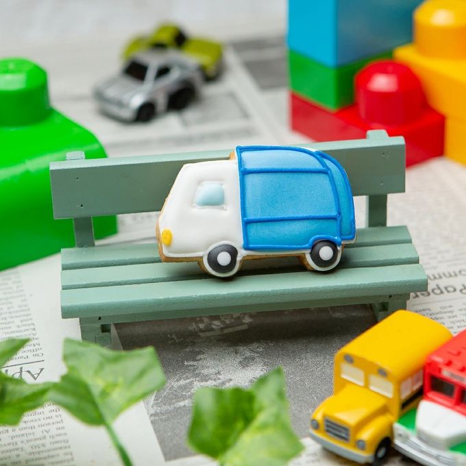 乗り物クッキー【ゴミ収集車】アイシングクッキー クッキー プチギフト デコレーション かわいい お菓子 個包装 はたらくくるま 働く車 乗り物 1