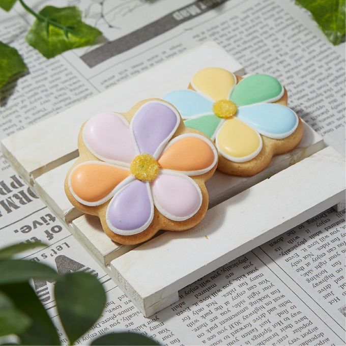 【お花】〈Mサイズ〉〈1枚〉アイシングクッキー 誕生日 お花 フラワー バースデー ケーキ かわいい お菓子 推し活 推しケーキ プチギフト クッキー ギフト アイシングクッキーleap 1