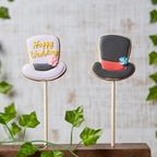 名入れ可【ハットポップ】〈15文字〉棒付き プロップス アイシングクッキー クッキー プチギフト かわいい お菓子 個包装 2