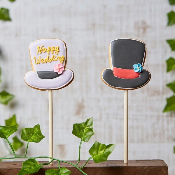 名入れ可【ハットポップ】〈15文字〉棒付き プロップス アイシングクッキー クッキー プチギフト かわいい お菓子 個包装 2