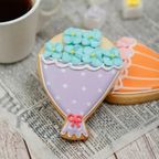 名入れ可【花束クッキー】〈10文字〉アイシングクッキー クッキー プチギフト かわいい お菓子 個包装 2