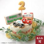 【ミニカーバースデーセット】アイシングクッキー クッキー 救急車 消防車 パトカー 車 プチギフト ケーキデコレーション パトカー 男の子 誕生日 ケーキトッピング かわいい お菓子 2