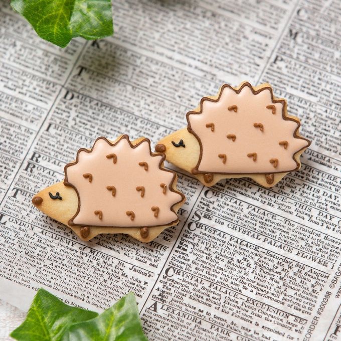【ハリネズミ】アイシングクッキー クッキー プチギフト デコレーション かわいい お菓子 個包装 動物 どうぶつ 生き物 はりねずみ 2