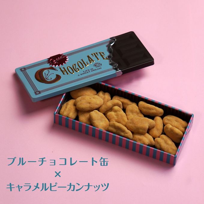 【送料無料、メール便】可愛いチョコレート缶入り ピーカンナッツチョコレート 2缶セット バレンタイン 2026 4