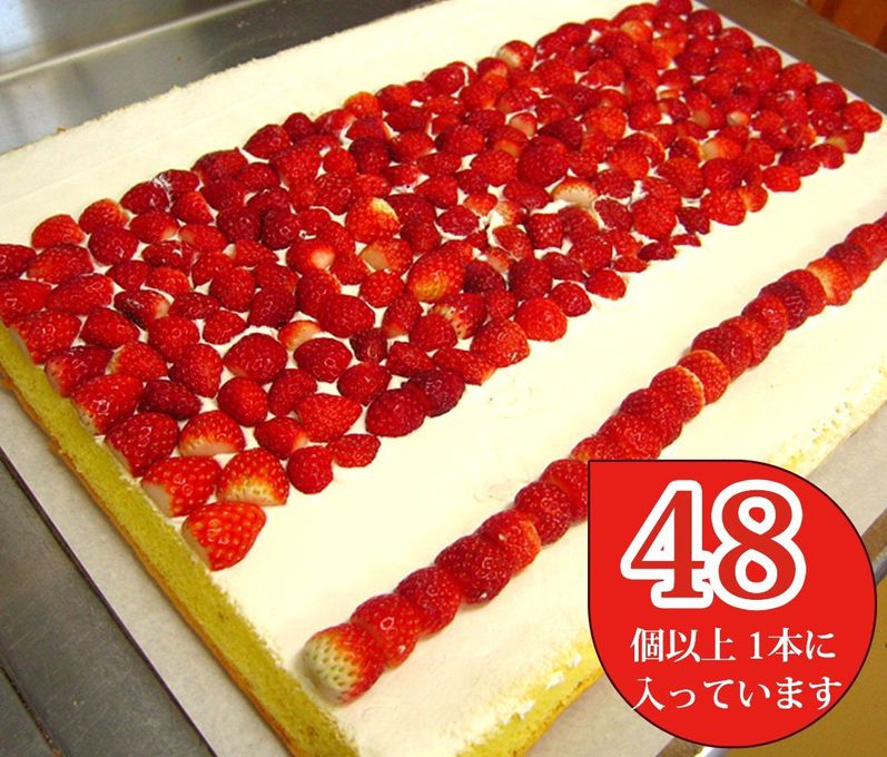 いちご がこぼれ落ちるほど入ったロールケーキ 5