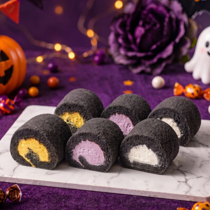 ハロウィンミニロール お菓子 ロールケーキタワー 6個セット 1