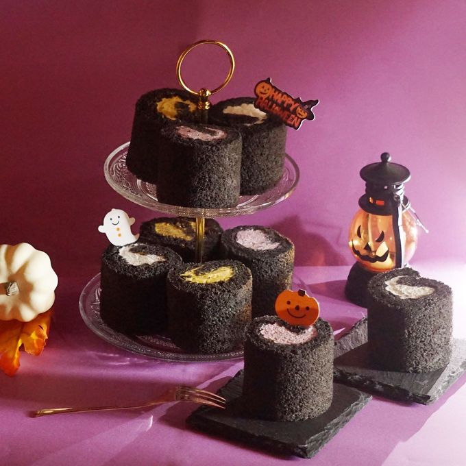 ハロウィンミニロール お菓子 ロールケーキタワー 9個セット ハロウィン2025 1
