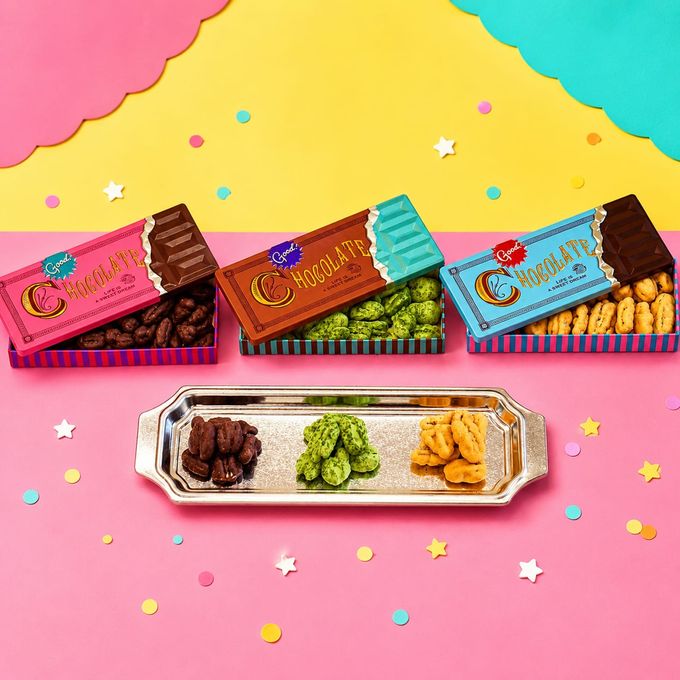 可愛いチョコレート缶入り ピーカンナッツチョコレート 3缶セット  1
