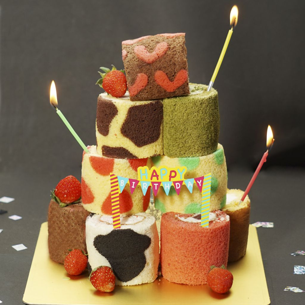 ロールケーキタワー ミニロールケーキ 9個セット ロウソク