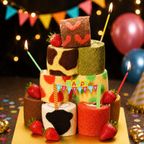 ロールケーキタワー ミニロールケーキ 9個セット ロウソク ピック トレー付き 1