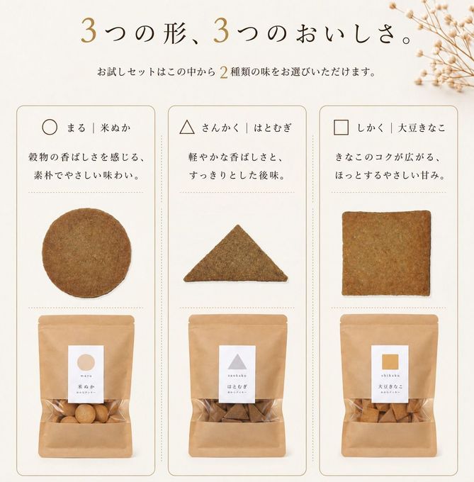 おからクッキー 選べる2袋 無添加 ダイエット ヘルシー 大豆きなこ×米ぬか 4