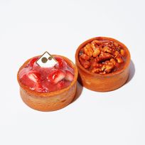 グルテンフリーフルーツタルト◆【ミニタルト2個セット】長野県産いちご・くるみとナガノパープルと大豆のキャラメルタルト＜冷凍＞3号 9cm