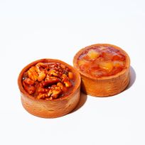 グルテンフリーフルーツタルト◆【ミニタルト2個セット】長野県産くるみとナガノパープルと大豆のキャラメルタルト・りんごのタルトタタン＜冷凍＞3号 9cm