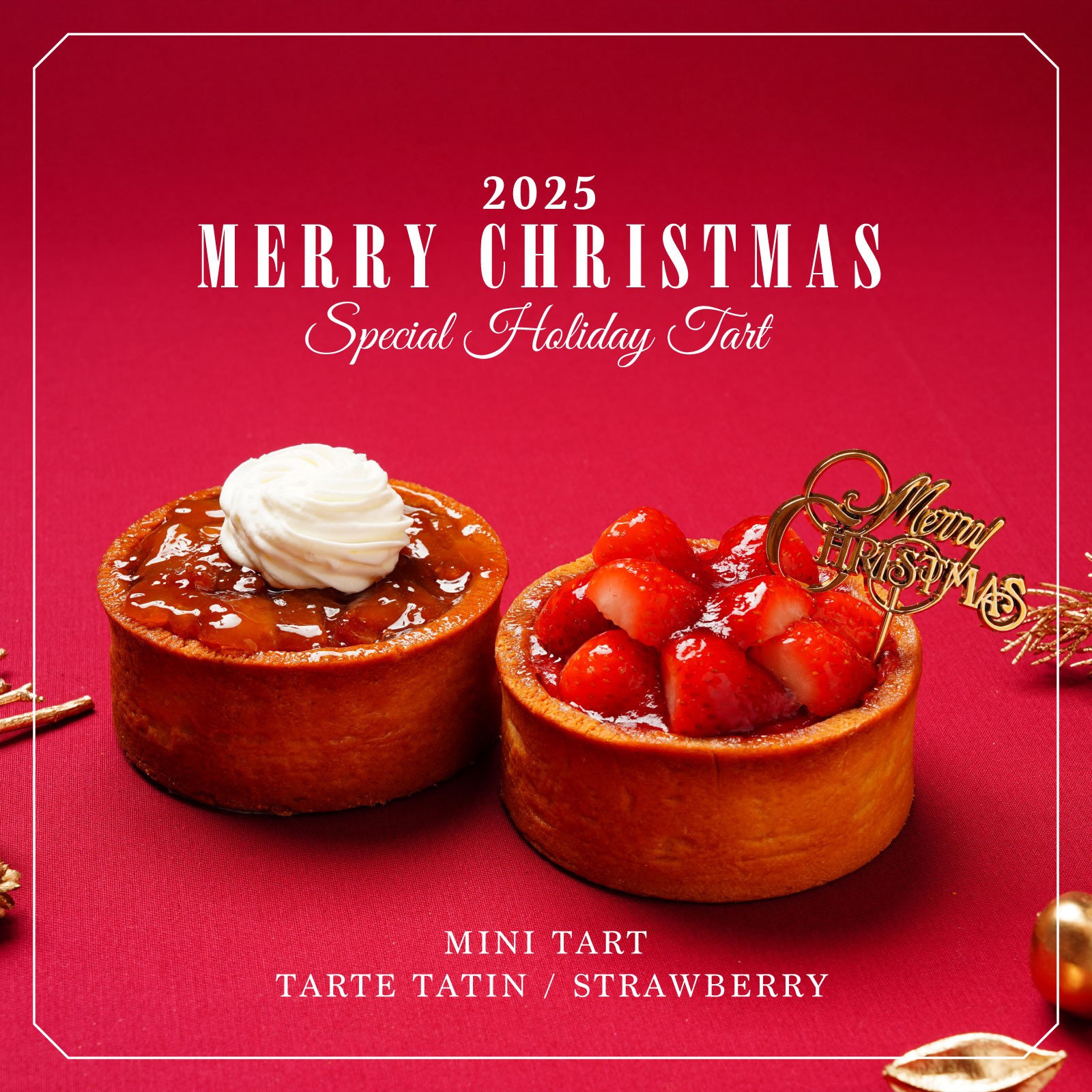 Xmas限定ピック付＆クリーム添え】グルテンフリーフルーツタルト