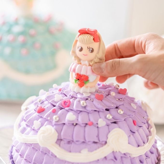世界に一つだけ 自分で飾り付けのできる プリンセスケーキ 5号 プリティーガール/パープル 誕生日ケーキ バースデーケーキ ひな祭り 6