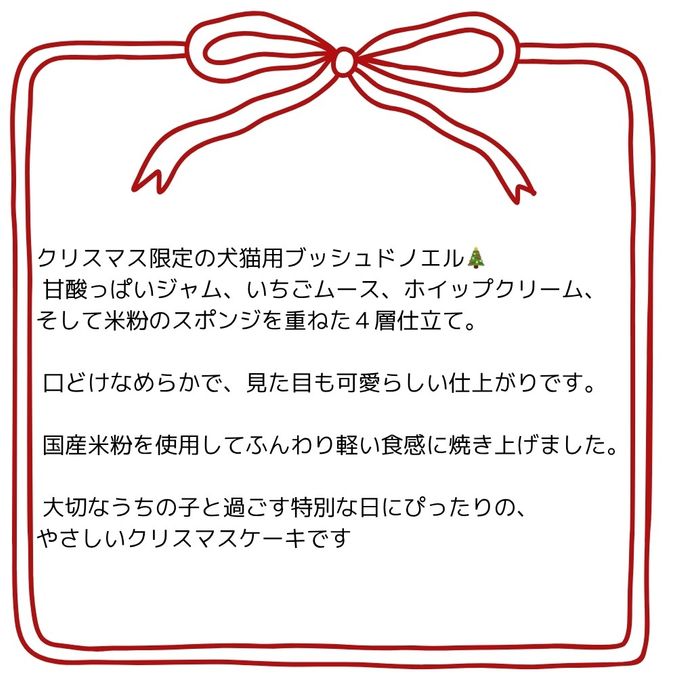 予約受付中 2025犬用 猫用 クリスマス 犬猫用ブッシュドノエル 犬猫用ケーキ クリスマスケーキ 4