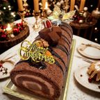 2024 クリスマスケーキ 生チョコまるごと1本 クリスマスノエル ロールケーキ クリスマスケーキ 17.0cm×8.0cm (4～8名様) 1