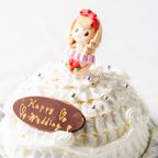 世界に一つだけ 自分で飾り付けのできる プリンセスケーキ 5号 プリティーガール/ホワイト 誕生日ケーキ バースデーケーキ ひな祭り 1