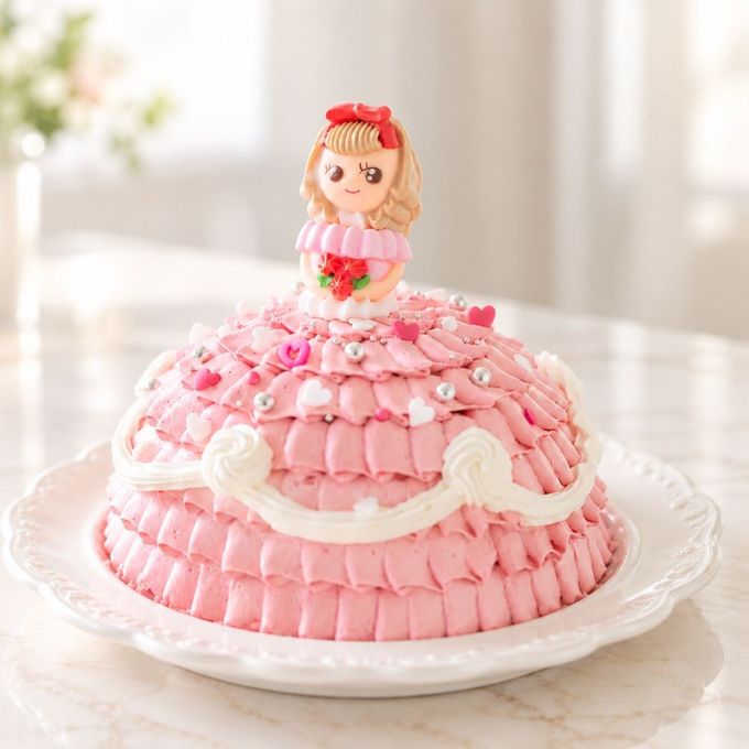 世界に一つだけ 自分で飾り付けのできる プリンセスケーキ 5号 プリティーガール/ピンク 誕生日ケーキ バースデーケーキ ひな祭り 1