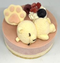 可憐なベリーのご褒美ケーキ ラズベリーレアチーズ4号 幅12cm