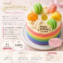 カラフルセンイルケーキ 4号｜笑顔を届ける韓国風お祝いケーキ・誕生日・ギフトに人気