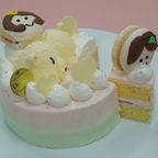 ひな祭り おやすみクマのホワイトチョコ苺ショート｜お雛さまマカロン付き 3