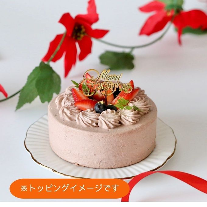 初めてのクリスマスケーキに、卵・乳・小麦を使わない本格仕立て 米粉の濃厚チョコケーキ 4号 直径約12cm  早割価格2026年12月3日まで！クリスマス2026 5