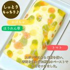 スポンジにわらび餅を使い、色は野菜のペーストで色付けしました 3