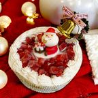 《無添加》わんちゃんもサンタさんも苺たっぷりクリスマスケーキ 4号 クリスマス2025 1