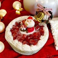 《無添加》わんちゃんもサンタさんも苺たっぷりクリスマスケーキ 4号 クリスマス2025