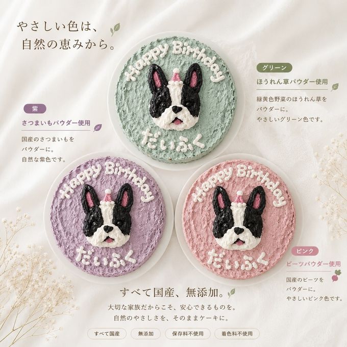 《無添加》    お耳ぴょこん♡フレブルのバースデーケーキ4号 7