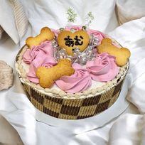 愛犬にも可愛いケーキを！安心安全のピンクティアラケーキ-4号