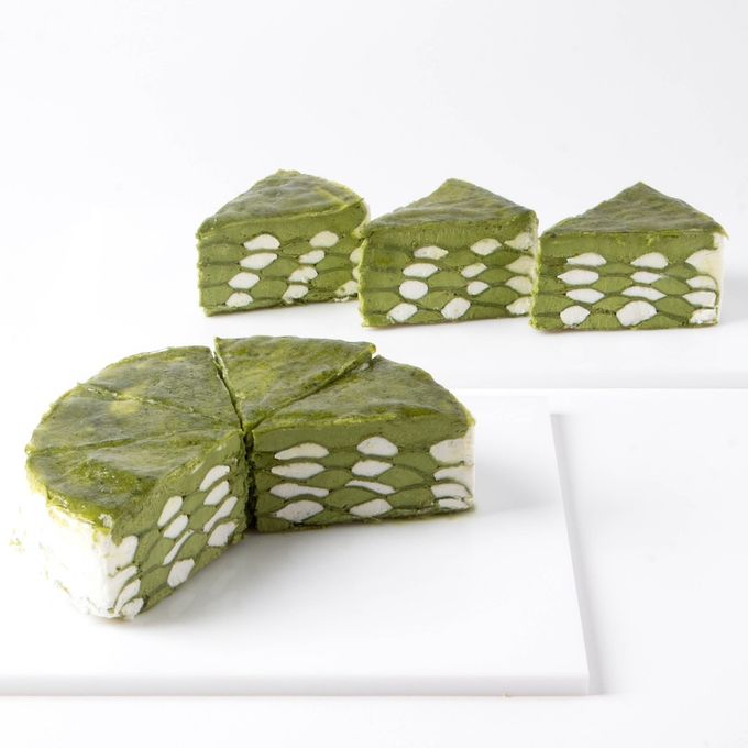 抹茶のあみあみミルクレープ5号（カット） 4