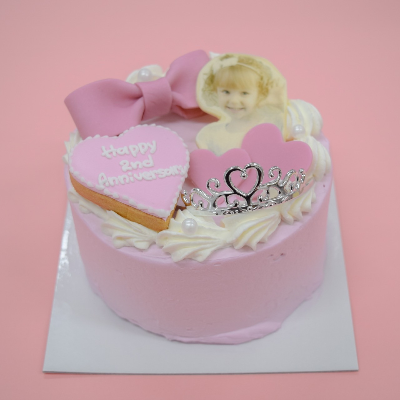 選べる9色＆写真プリント】12cm 推し活 メンカラリボンティアラケーキ