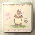 クッキー缶 さくら【シルバー缶深】 2