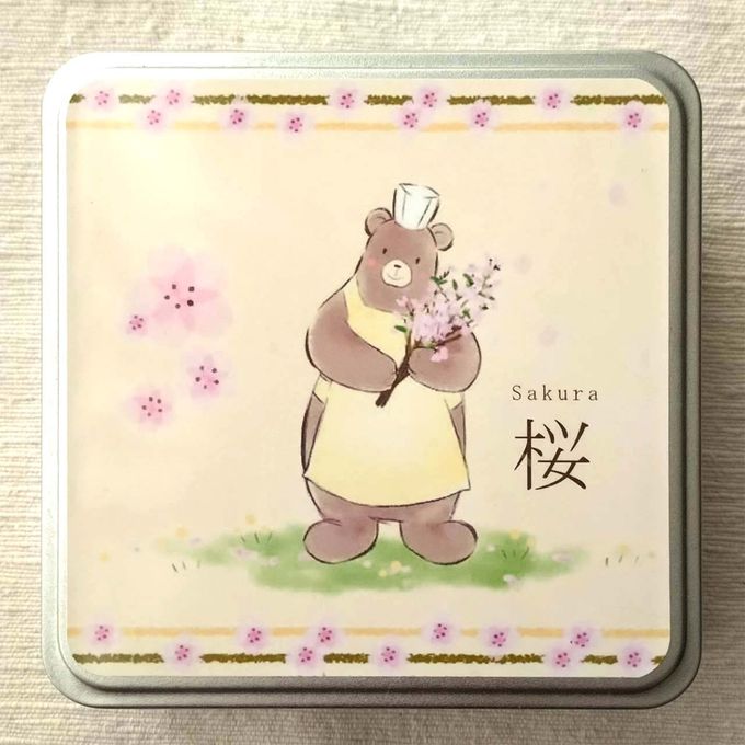 クッキー缶 さくら【シルバー缶深】 2