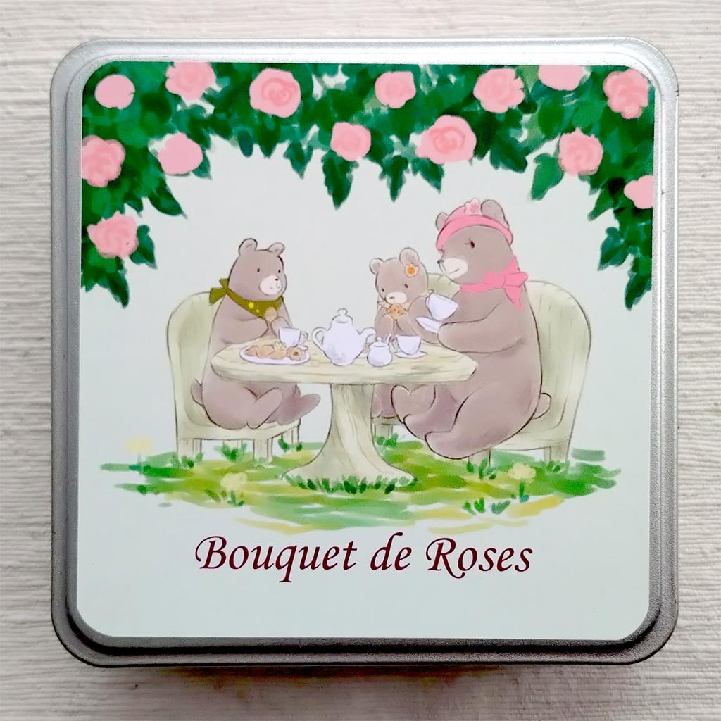 【Christoph Bach】薔薇のペストリー / クッキートング【純銀】 Bouquet de roses ばらの花のクッキー缶【角缶】 （焼菓子工房