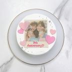 【店頭受取】◻︎チェキ風センイルケーキ 3号《選べる9色｜韓国｜誕生日｜写真ケーキ｜お好きなメッセージ✧》 3