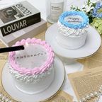 【店頭受取】◻︎燃える演出♪ バーンアウェイ ハートドットプリントケーキ 3号《選べる9色｜センイルケーキ｜韓国｜お好きなメッセージ｜サプライズ》 6