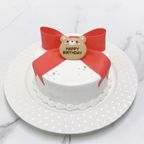 【店頭受取】くまのリボンケーキ 4号《選べる10色｜リボン｜センイルケーキ｜アイシングクッキー｜韓国｜誕生日や記念日のお祝いに♪》 2
