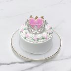 【店頭受取】◻︎ミニローズのティアラケーキ 3号《選べる9色｜韓国｜誕生日｜お好きなメッセージ✧》 2