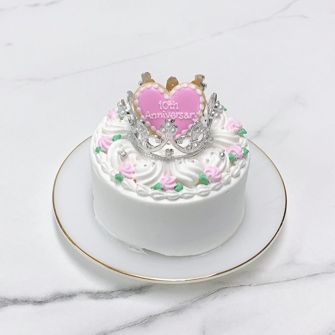 【店頭受取】◻︎ミニローズのティアラケーキ 3号《選べる9色｜韓国｜誕生日｜お好きなメッセージ✧》 2