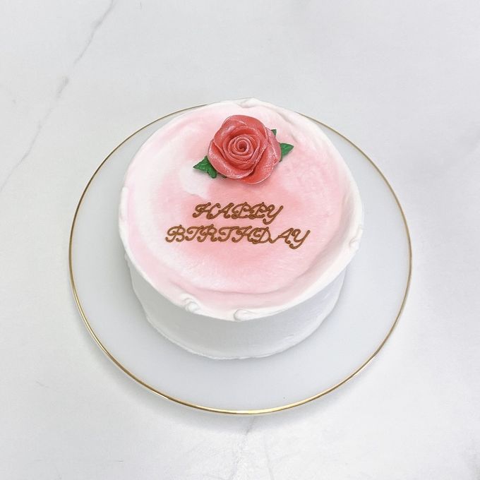 【店頭受取】◯ワンポイントローズセンイルケーキ✧ 3号《選べる9色｜薔薇｜韓国｜誕生日｜お好きな色とメッセージ✧》 3