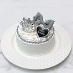 【店頭受取】◻︎パステルリボン付きティアラケーキ 4号《選べる9色｜韓国｜誕生日｜お好きなメッセージ✧》 4